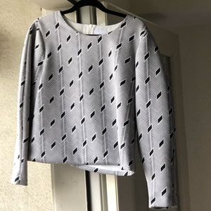 C/MEO Black and White Balloon Blouse